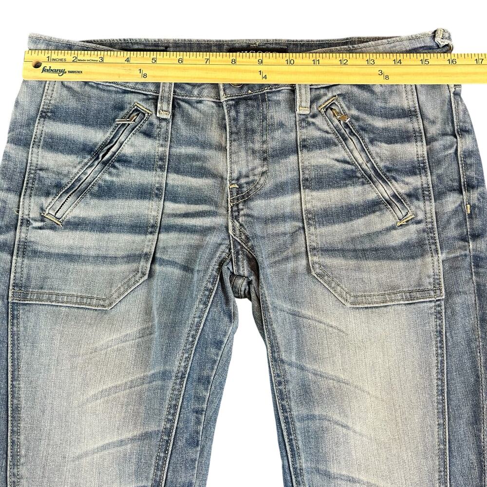 Vigoss Jeans Women Size 29 Blue The Motto Skinny Zip Ankle Stonewash Biker Denim - Picture 11 of 11